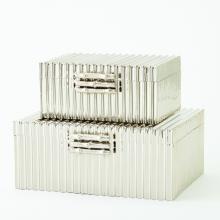  9.92036 - Corrugated Bamboo Box-Nickel-Lg